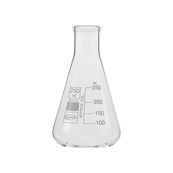 Erlenmeyer flask, narrow neck, GLASSCO BlancLabo SA